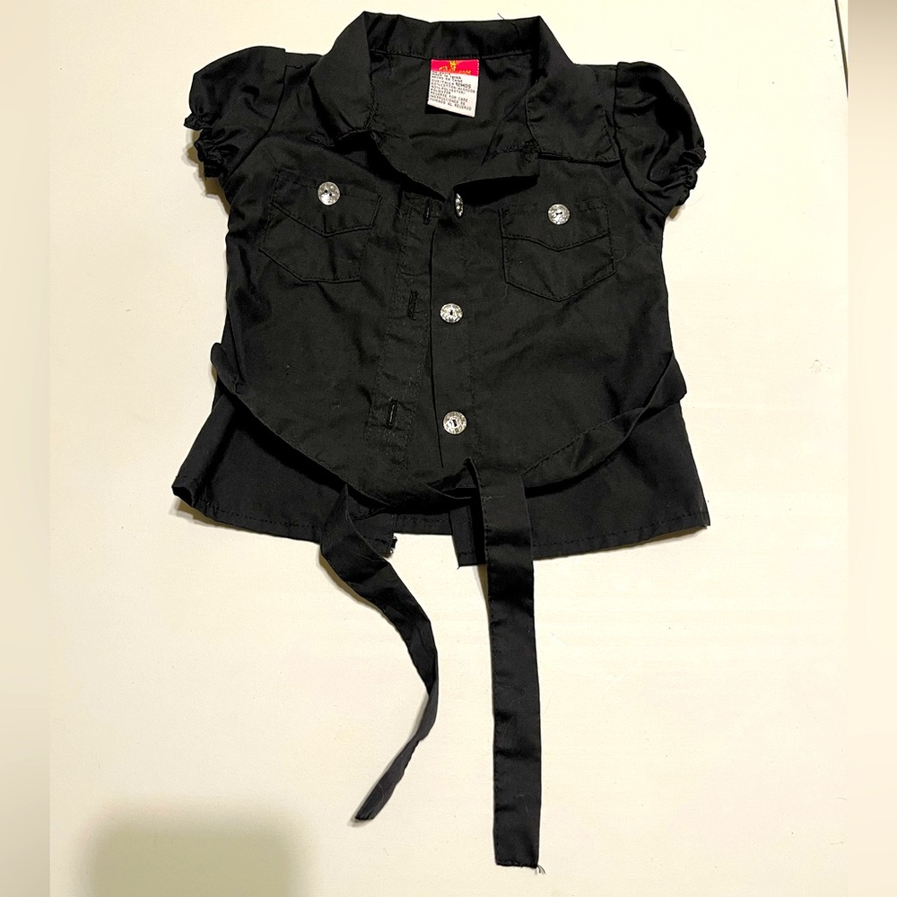 🌟Black Button Up Shirt with Tie Waist Size 12 Months